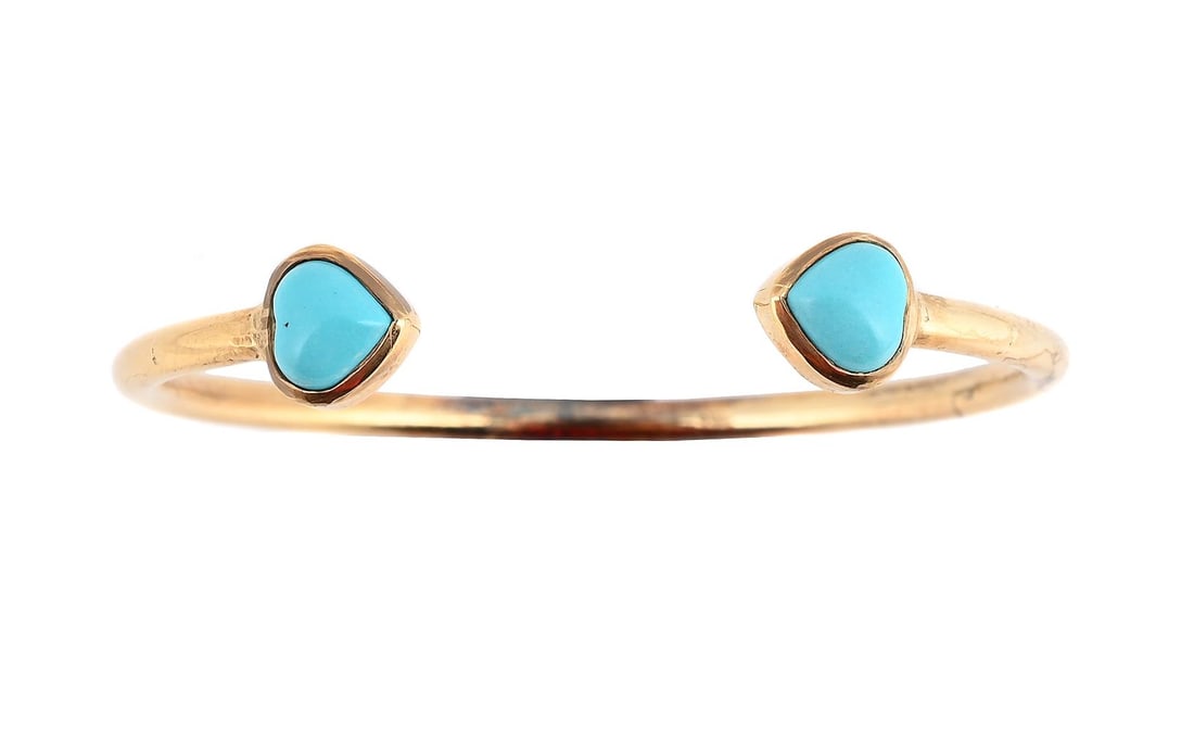 A RECONSTITUTED TURQUOISE BANGLE - 2