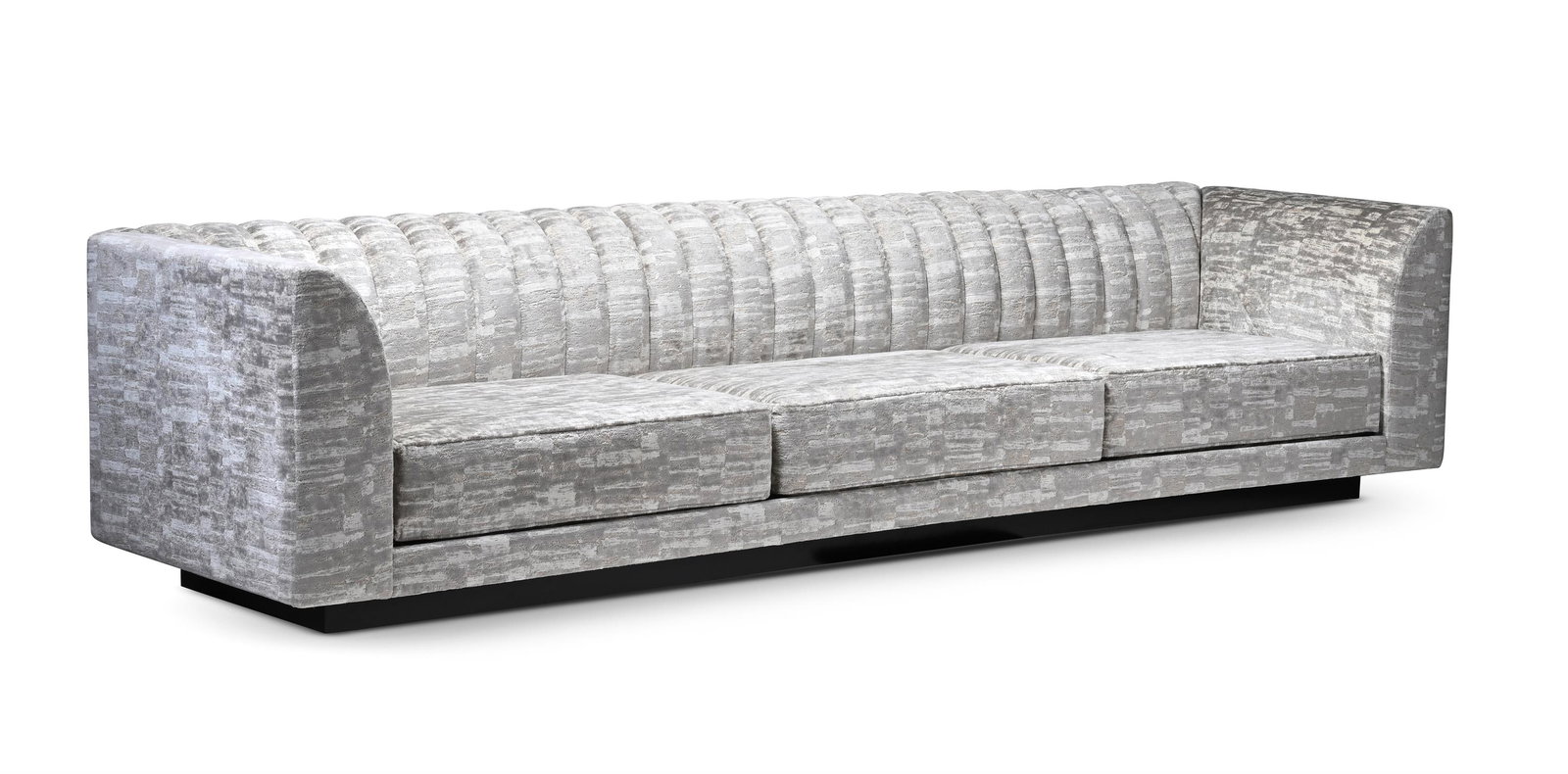 JEAN-LOUIS DENIOT (FRENCH, B.1974), A LARGE SOFA, EARLY 21ST CENTURY: JEAN-LOUIS DENIOT (FRENCH, B.1974)A LARGE SOFA, EARLY 21ST CENTURYSilk and mohair jacquard fabric upholstery70cm high, 350cm long, 96.5cm deepProvenance:A bespoke London villa by international interio