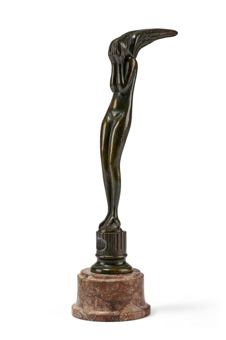 SERGE ZELIKSON (RUSSIAN, 1890-1966), 'LEDA' SCULPTURE; CIRCA 1930: SERGE ZELIKSON (RUSSIAN, 1890-1966)'LEDA' SCULPTURE; CIRCA 1930Bronze, grey marble base, inscribed 'LEDA'Signed 'S.ZELIKSON' 26cm high