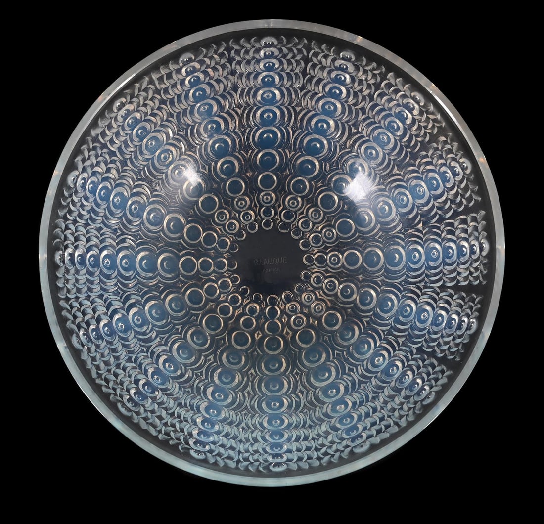 RENÉ LALIQUE (FRENCH, 1860-1945), 'OURSINS NO.2' BOWL; DESIGNED 1935; PRE 1945: RENÉ LALIQUE (FRENCH, 1860-1945)'OURSINS NO.2' BOWL; DESIGNED 1935; PRE 1945Opalescent glassSigned 'R. LALAIQUE FRANCE'20.5cm diameterLiterature:Félix Marcilhac, René Lalique 1860-1945: