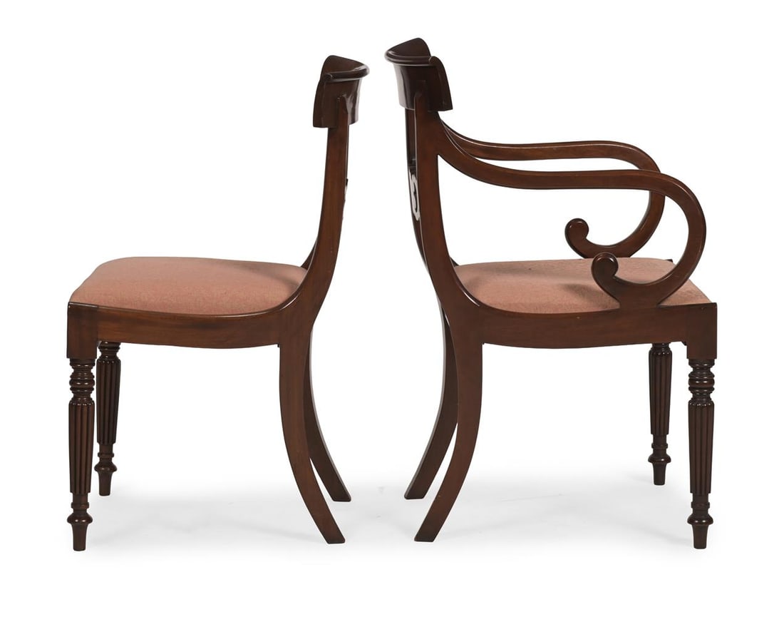 A SET OF EIGHT WILLIAM IV MAHOGANY DINING CHAIRS, CIRCA 1835 - 4