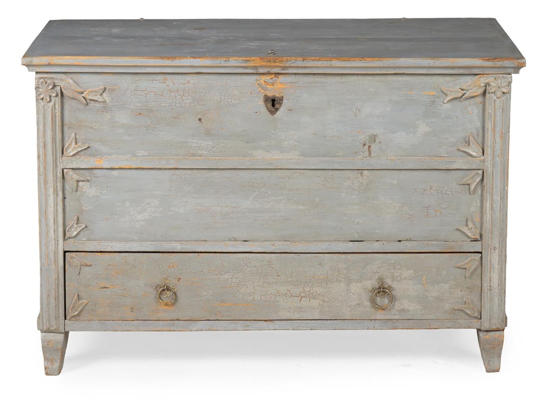 A SWEDISH GUSTAVIAN PAINTED LARCH CHEST OF DRAWERS, FIRST QUARTER 19TH CENTURY - 2