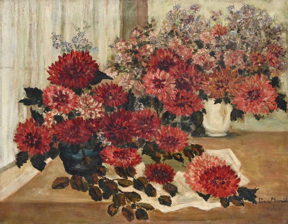 LINA MONICI (ITALIAN 20TH CENTURY), STILL LIFE OF FLOWERS - 2