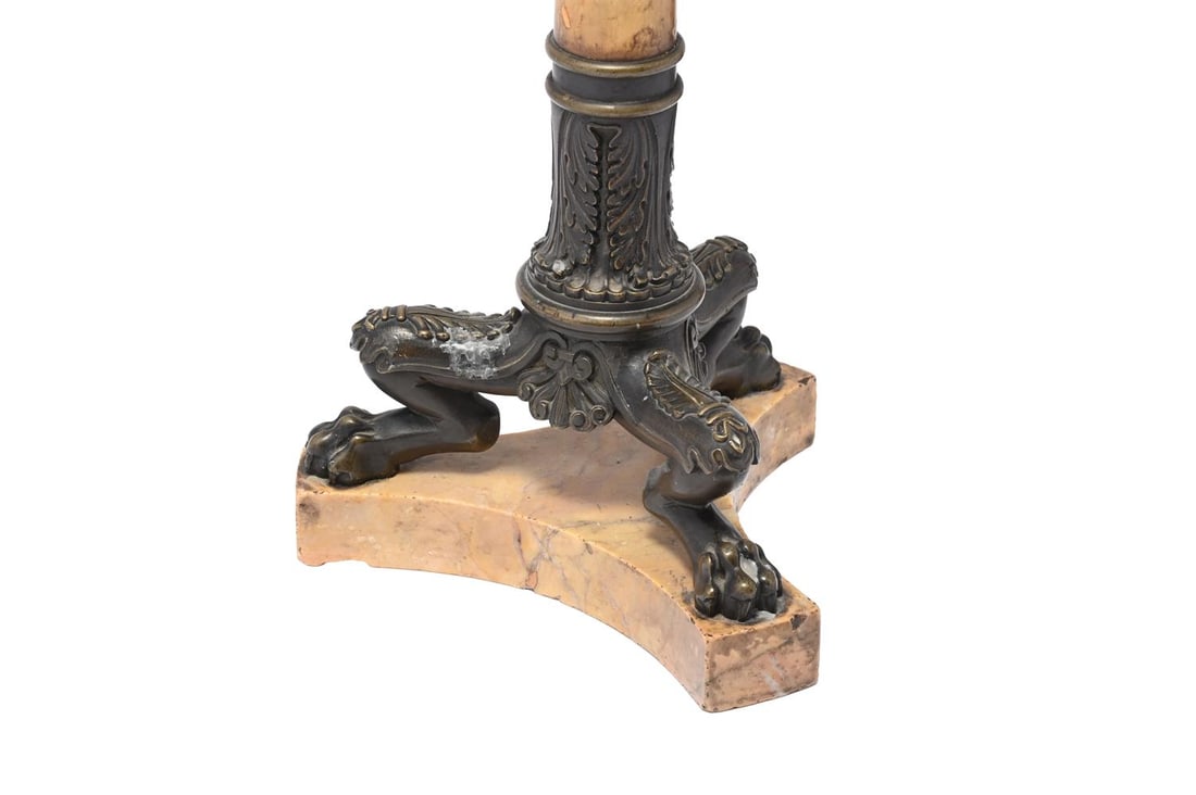 A PAIR OF FRENCH NEO-CLASSICAL BRONZE AND SIENNA MARBLE CANDELABRA, CIRCA 1830 - 3