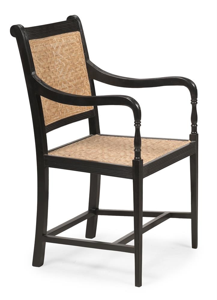 Y A SET OF EIGHT EBONY ARMCHAIRS, IN GEORGE III STYLE, LATE 20TH OR EARLY 21ST CENTURY - 2