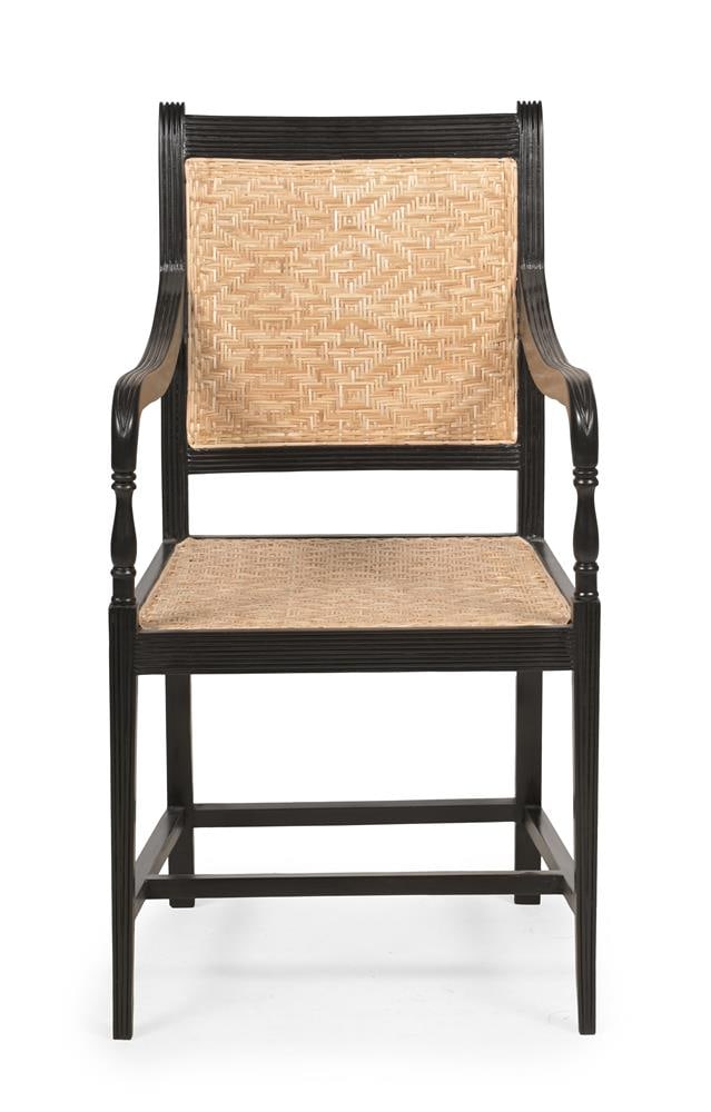 Y A SET OF EIGHT EBONY ARMCHAIRS, IN GEORGE III STYLE, LATE 20TH OR EARLY 21ST CENTURY - 4