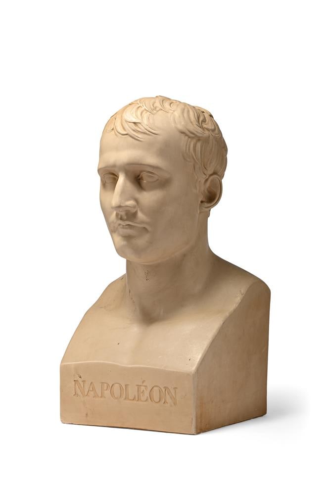 AFTER CHAUDET, A PAINTED PLASTER BUST OF NAPOLEON BONAPARTE, 20TH CENTURY (1 of 4)