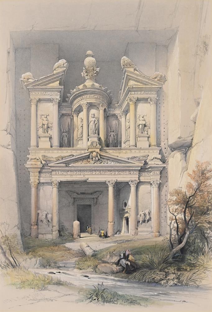 LOUIS HAGHE AFTER DAVID ROBERTS, A SERIES OF SIX HAND TINTED FULL PLATE LITHOGRAPHS - 3