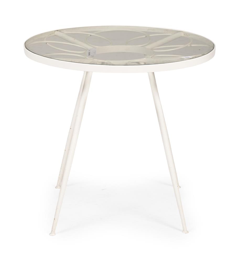 A CASA & GIARDINO PAINTED METAL AND GLASS GARDEN TABLE, CIRCA 1950s - 2