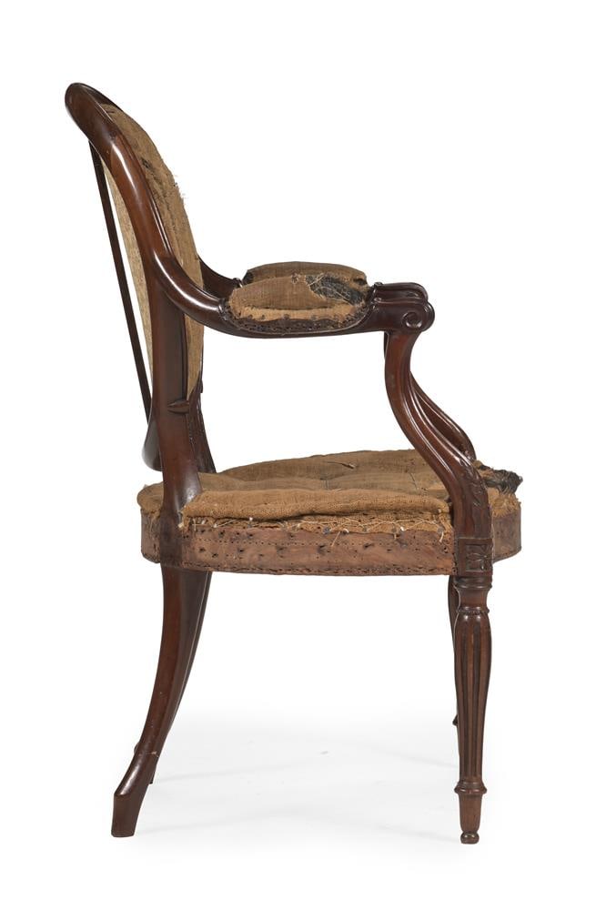 A GEORGE III MAHOGANY CAMEO BACK ARMCHAIR, IN THE MANNER OF INCE AND MAYHEW, CIRCA 1770 - 3