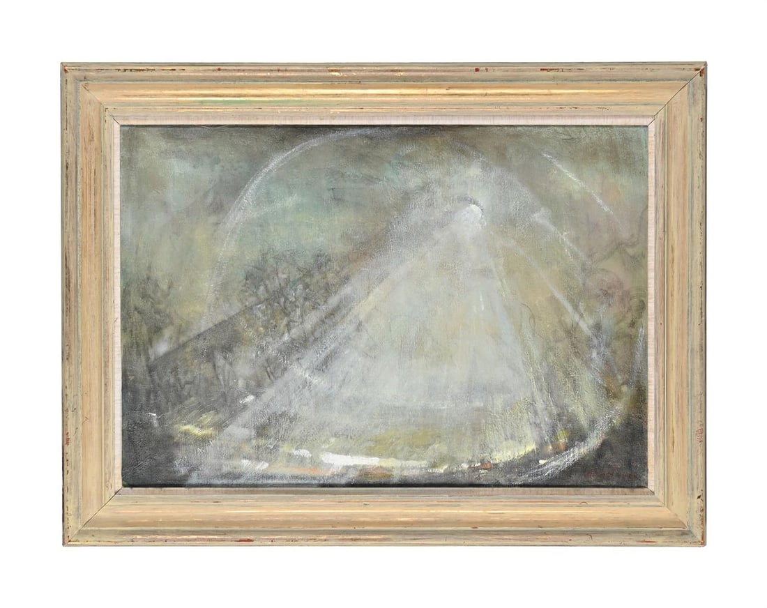 WILLIAM WARE (BRITISH 1915-1999), BOYS FISHING ON THE DUDWELL: WILLIAM WARE (BRITISH 1915-1999) BOYS FISHING ON THE DUDWELL Oil on canvas Signed (lower right); titled (to stretcher verso) 45.5 x 65.5cm (17¾ x 25¾in.) Condition Report: Condition Report