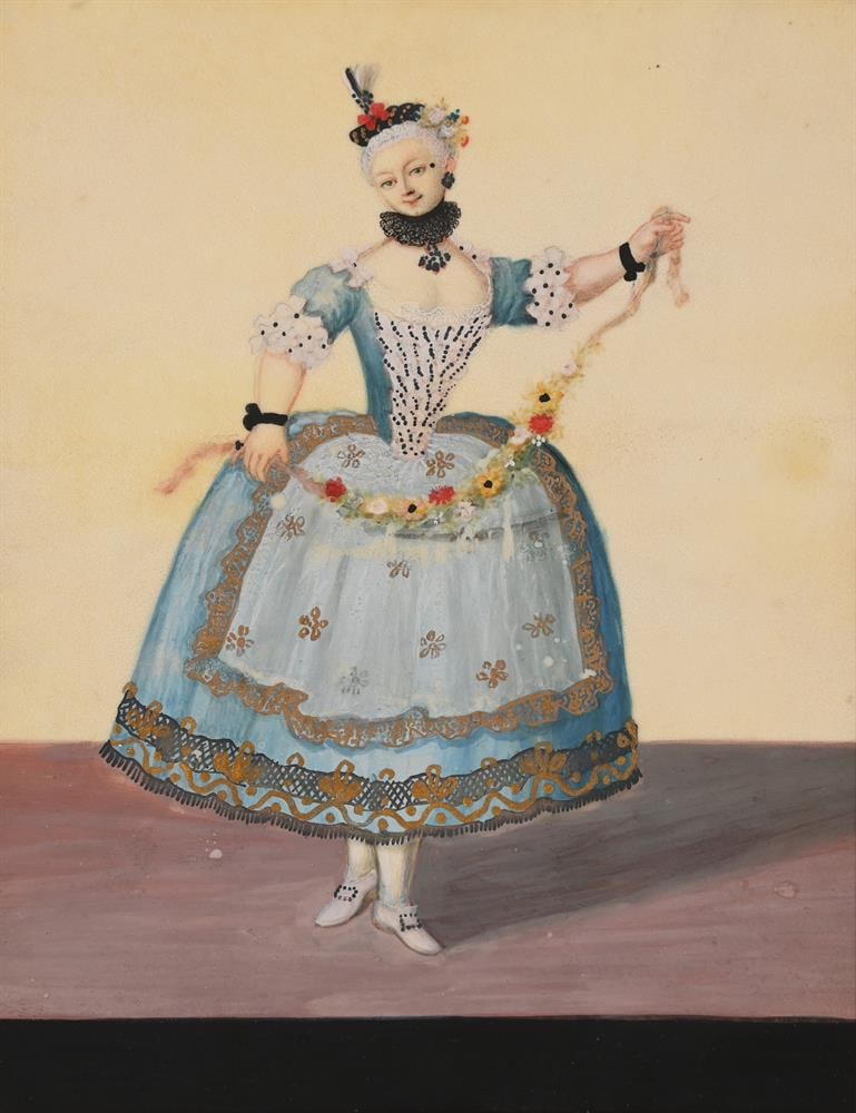 FRENCH SCHOOL (19TH CENTURY), A SET OF FOUR LADIES DRESSED IN TRADITIONAL ATTIRE (4) - 2