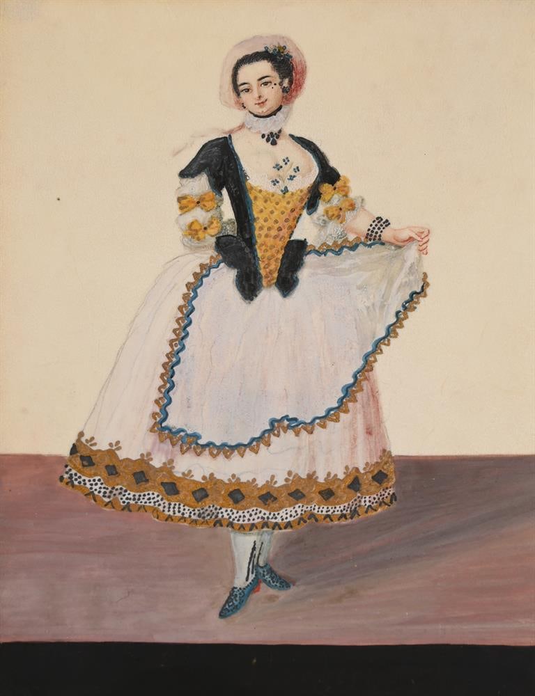 FRENCH SCHOOL (19TH CENTURY), A SET OF FOUR LADIES DRESSED IN TRADITIONAL ATTIRE (4) - 3