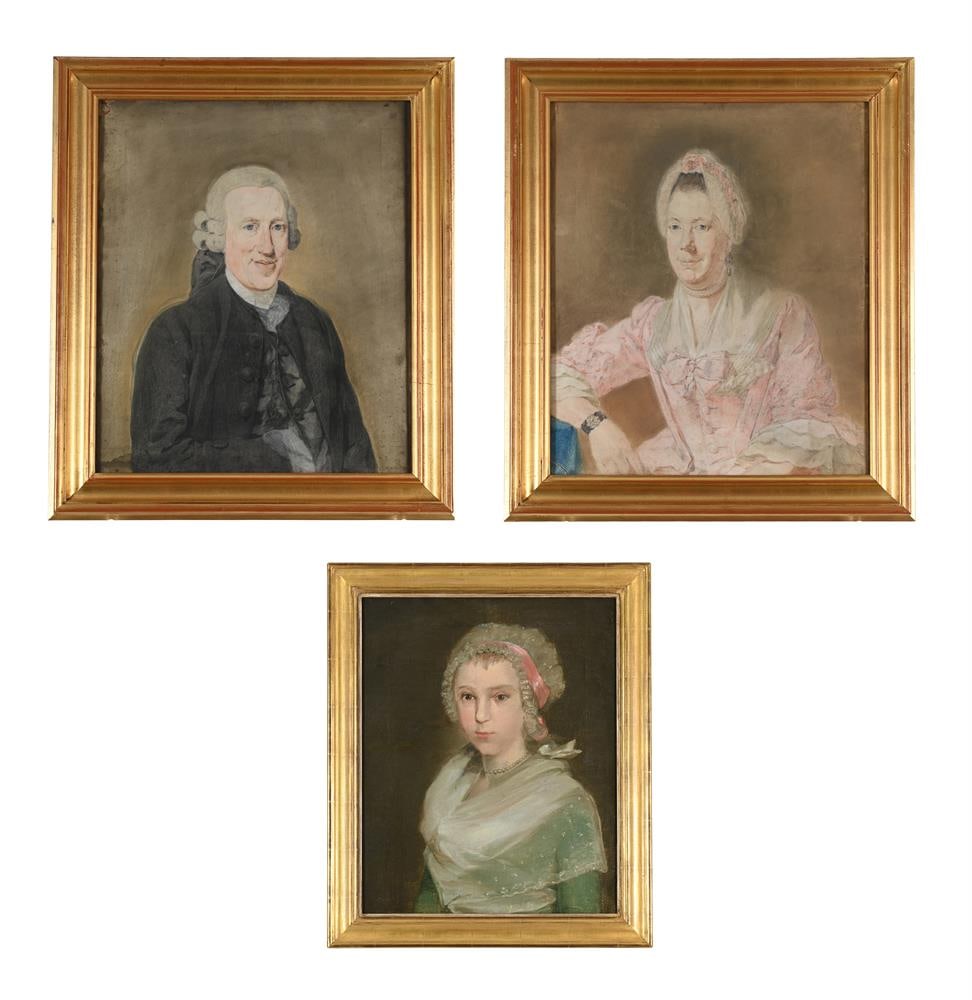 ENGLISH SCHOOL (18TH CENTURY), PORTRAITS OF A LADY AND GENTLEMAN; WITH ANOTHER (3): ENGLISH SCHOOL (19TH CENTURY) PORTRA