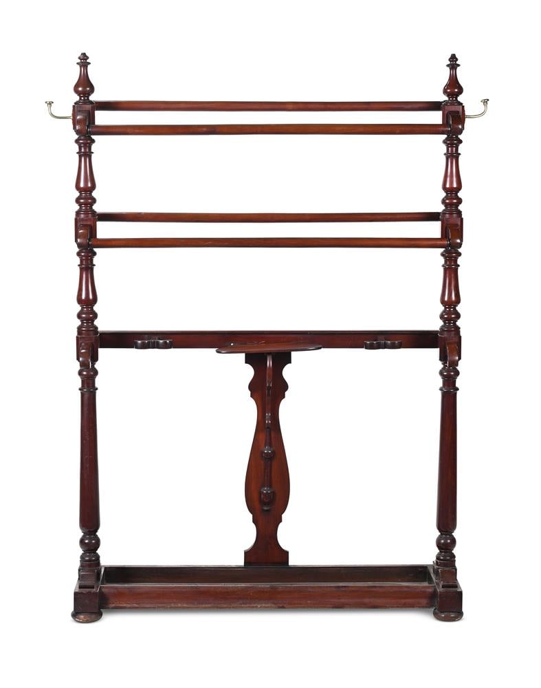 A WILLIAM IV OR EARLY VICTORIAN MAHOGANY AND BRASS MOUNTED HALL STAND, SECOND QUARTER 19TH CENTURY - 2