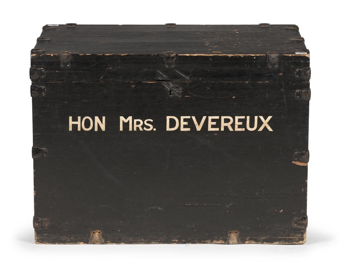 A LARGE BLACK PAINTED SILVER BOX OR TRUNK, EARLY 20TH CENTURY - 2