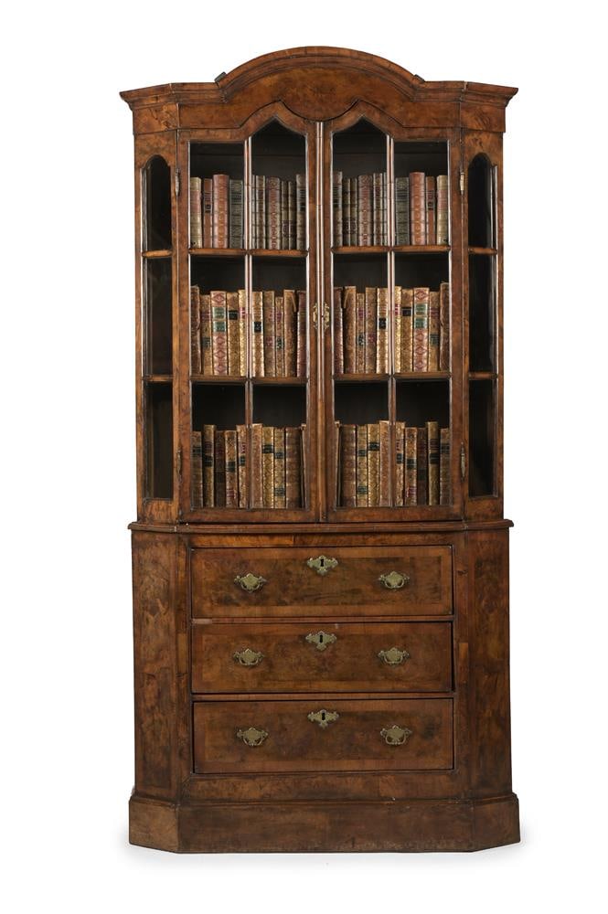 A WALNUT DISPLAY CABINET, DUTCH, LATE 19TH OR EARLY 20TH CENTURY: A WALNUT DISPLAY CABINET DUTCH, LATE 19TH OR EARLY 20TH CENTURY, INCORPORATING 18TH CENTURY ELEMENTS 197cm high, 100cm wide, 40cm deep Condition Report: PLEASE NOTE: ALL LOTS ARE LOCATED AT SACKVILLE