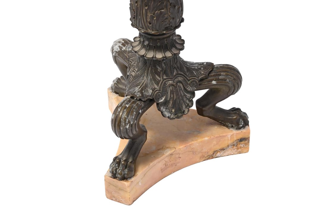 A PAIR OF FRENCH NEO-CLASSICAL BRONZE AND SIENNA MARBLE CANDELABRA, CIRCA 1830 - 3