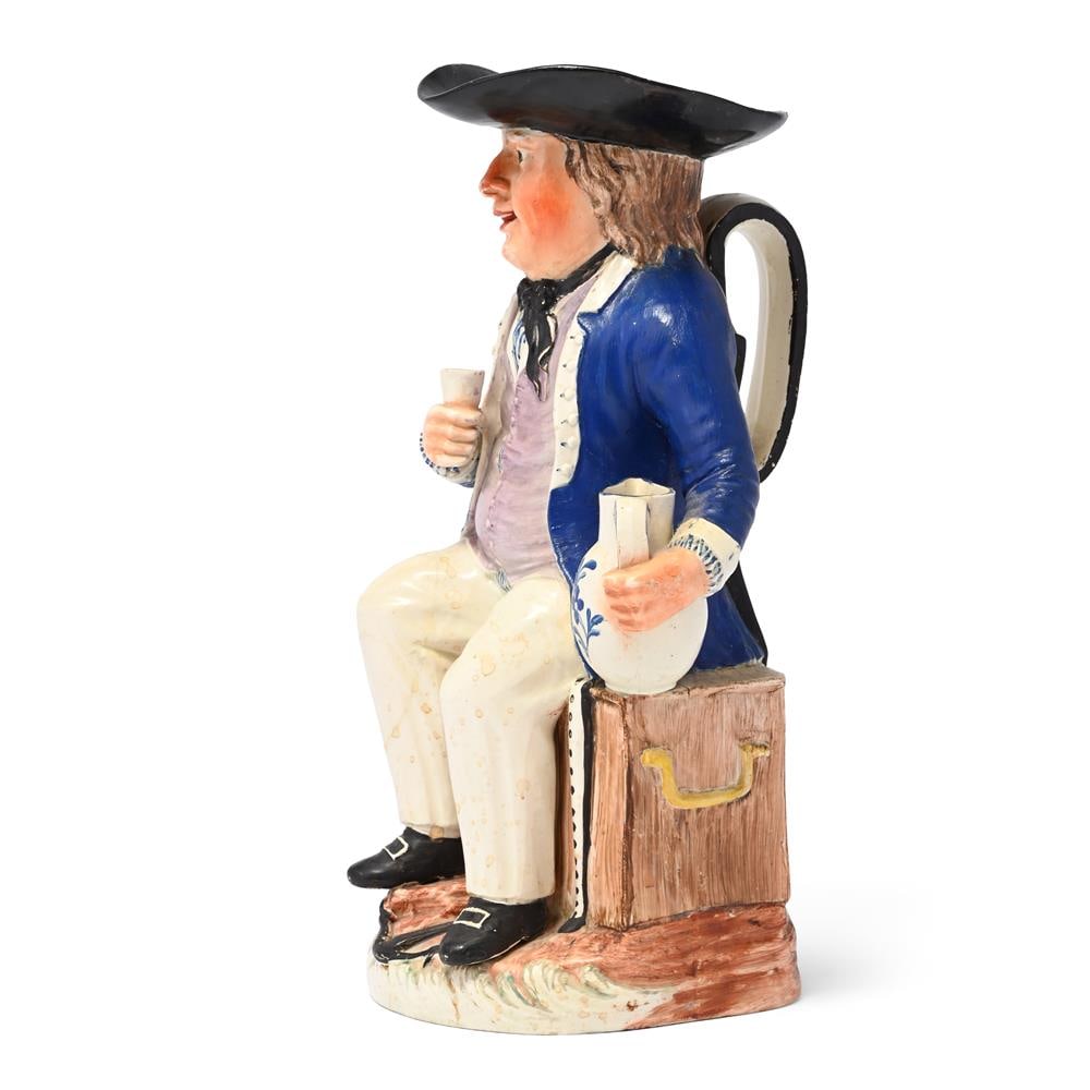 A STAFFORDSHIRE PEARLWARE 'SAILOR' TOBY JUG, CIRCA 1800 - 2