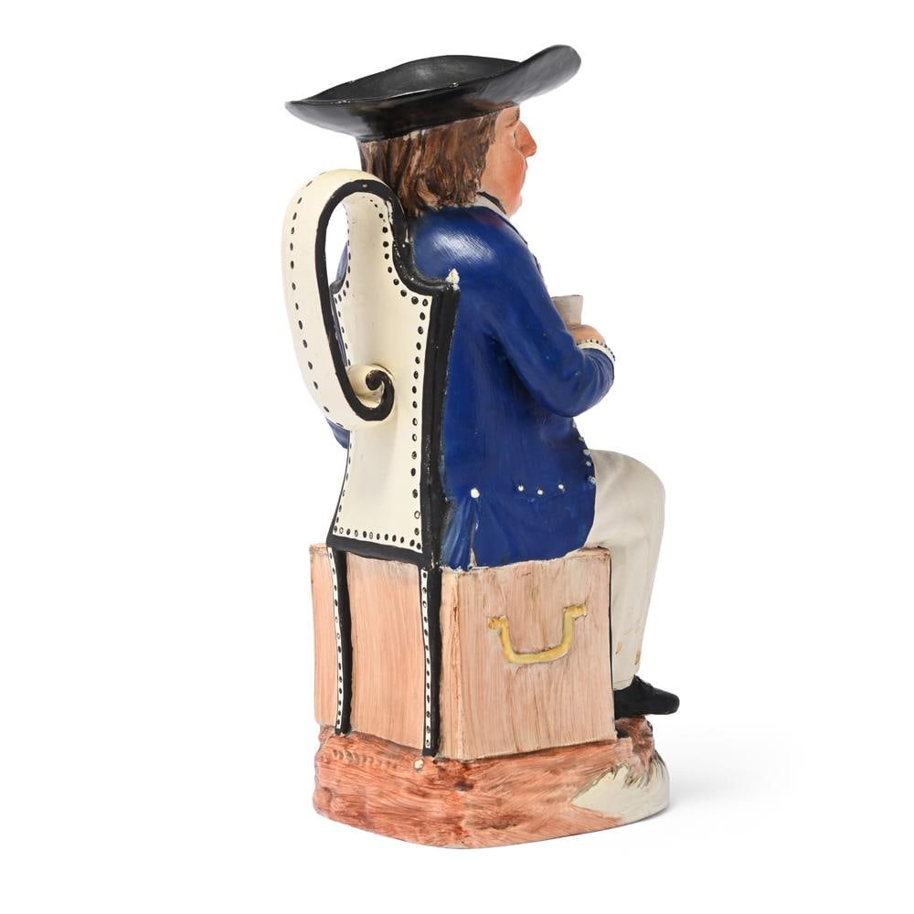 A STAFFORDSHIRE PEARLWARE 'SAILOR' TOBY JUG, CIRCA 1800 - 3
