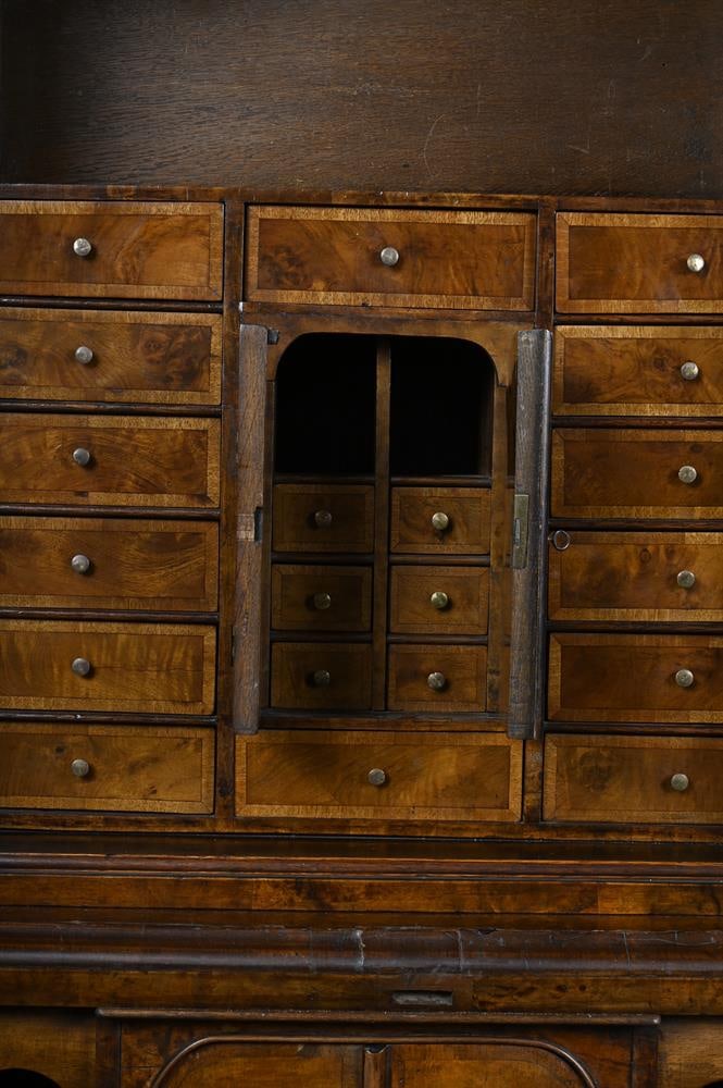 A CONTINENTAL CARVED AND FIGURED WALNUT BUREAU CABINET, LATE 18TH OR EARLY 19TH CENTURY - 4