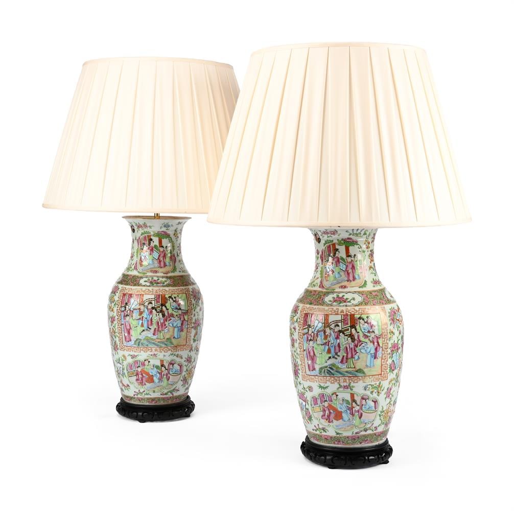 A PAIR OF CANTON ENAMELLED PORCELAIN VASES, LATE 19TH CENTURY (1 of 3)