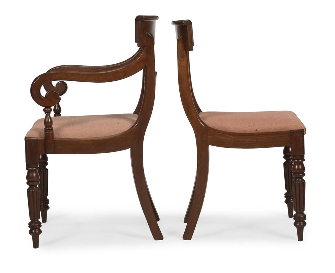 A SET OF EIGHT WILLIAM IV MAHOGANY DINING CHAIRS, CIRCA 1835 - 4