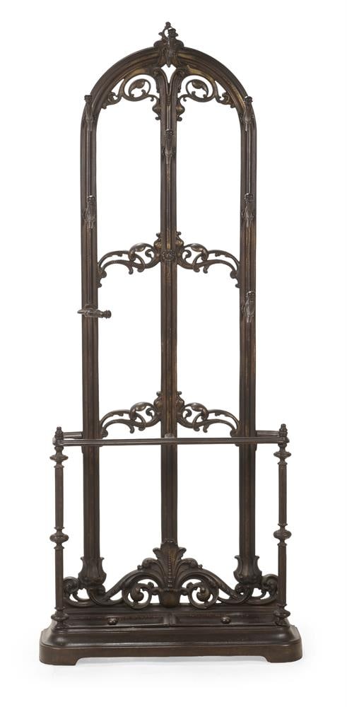 A VICTORIAN CAST IRON HALL STAND, IN THE MANNER OF DESIGNS BY ROTHERHAM, YATES, HAYWOOD & CO - 2