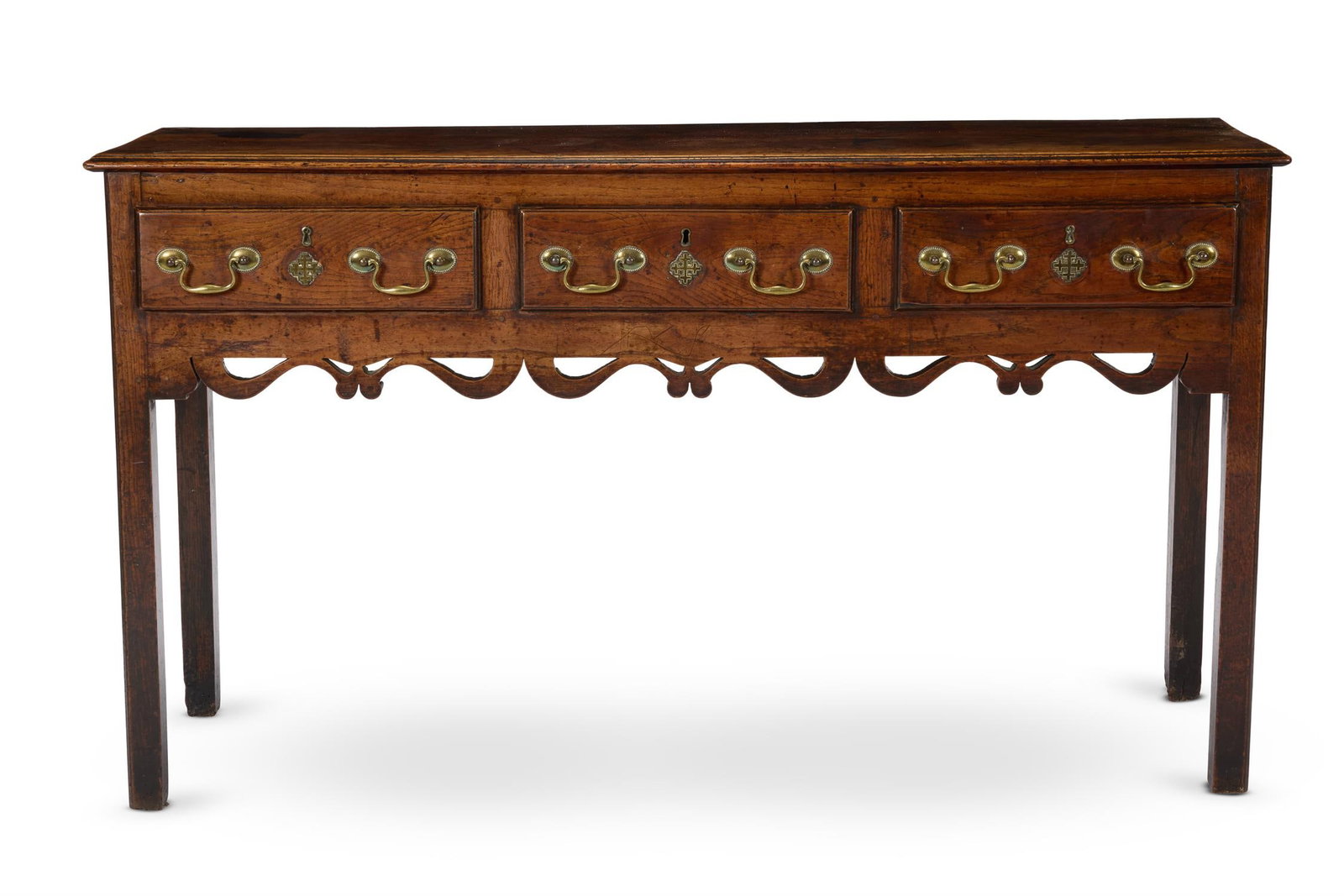 A GEORGE III OAK AND ELM DRESSER BASE, PROBABLY WELSH, CIRCA 1770 (1 of 2)
