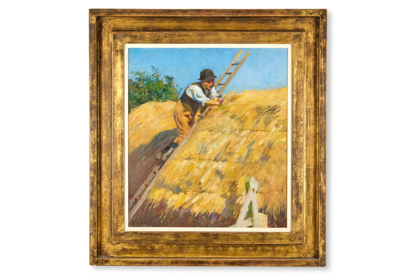 HAROLD HARVEY (BRITISH 1874-1941), THATCHING THE RICK (1 of 2)