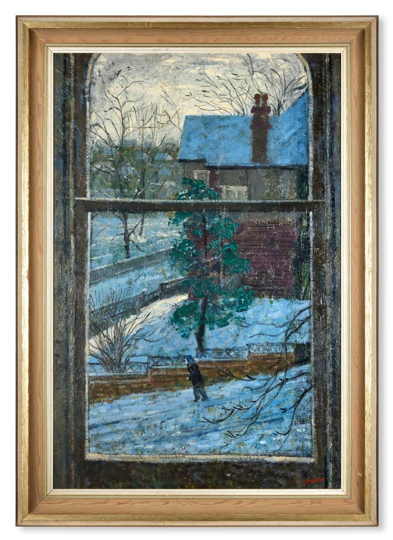 λ JACK MILLAR (BRITISH 1921-2006), WINTER LANDSCAPE THROUGH A WINDOW (1 of 2)