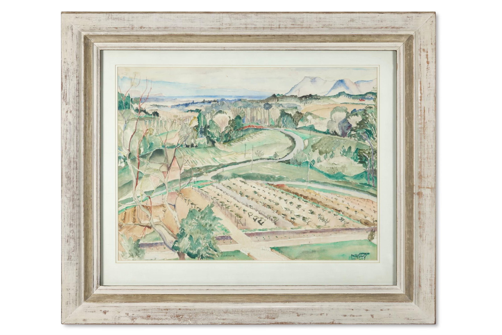 MAUD SUMNER (SOUTH AFRICAN 1902-1985), SOUTH AFRICAN LANDSCAPE WITH VINEYARD (1 of 2)