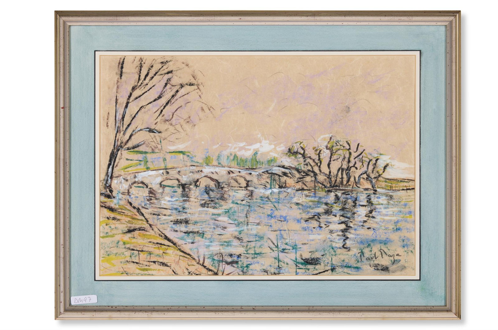 λ PAUL LUCIEN MAZE (FRENCH/BRITISH 1887-1979), FRENCH RIVER LANDSCAPE WITH BRIDGE (1 of 2)