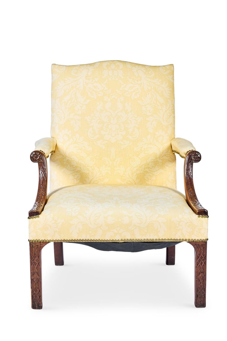 A GEORGE III MAHOGANY GAINSBOROUGH ARMCHAIR, CIRCA 1760 (1 of 3)