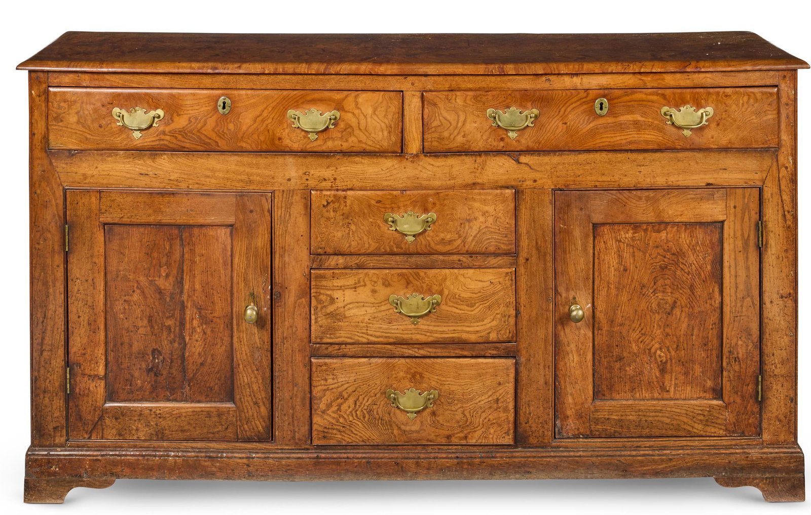 A GEORGE III ELM DRESSER, LATE 18TH CENTURY (1 of 3)
