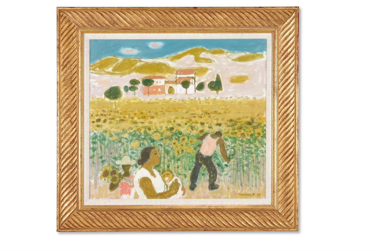 λ ALBERTO MORROCCO (BRITISH 1917-1998), CUTTING SUNFLOWERS (1 of 2)