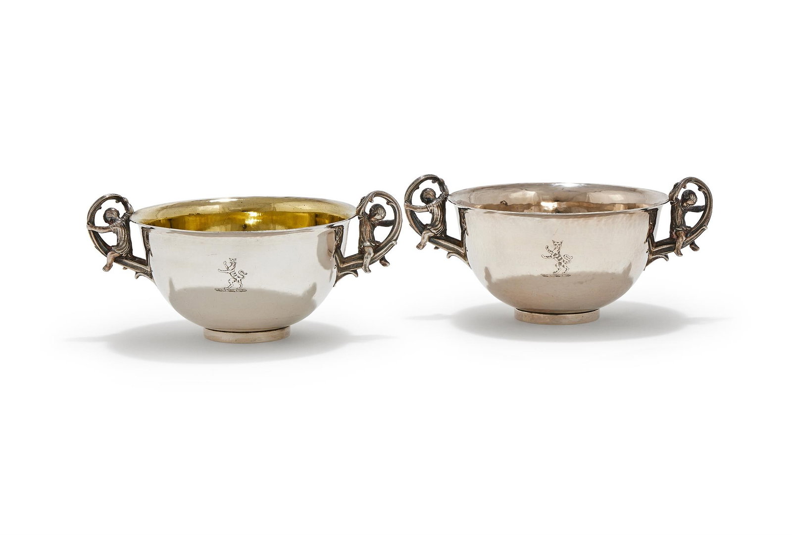 LESLIE GORDON DURBIN, A PAIR OF SILVER TWIN HANDLED SUGAR BOWLS, LONDON 1971 AND 1972 (1 of 2)