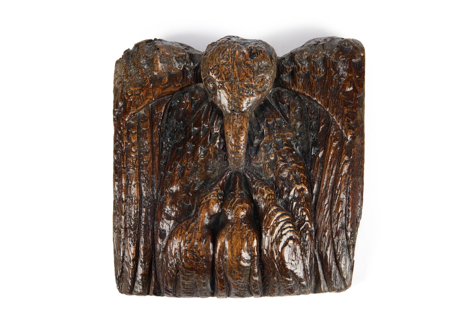 A CARVED OAK PANEL OF THE PELICAN IN PIETY, PROBABLY 15TH CENTURY (1 of 2)