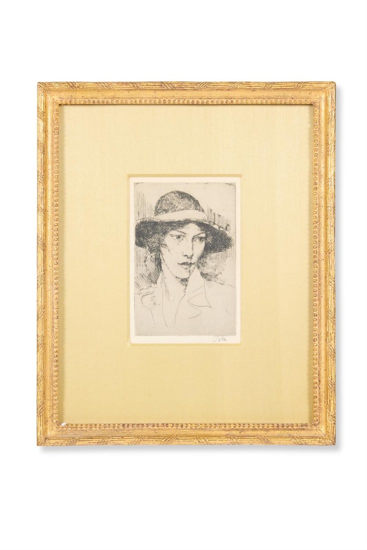 λ AUGUSTUS JOHN (BRITISH 1878-1961), A GIRL'S HEAD: λ AUGUSTUS JOHN (BRITISH 1878-1961)A GIRL'S HEADEtching, 1919Signed in pencil, from the edition of 50Plate: 14.5 x 10cm (5½ x 3¾in.) λ indicates that this lot may be subject to Dro