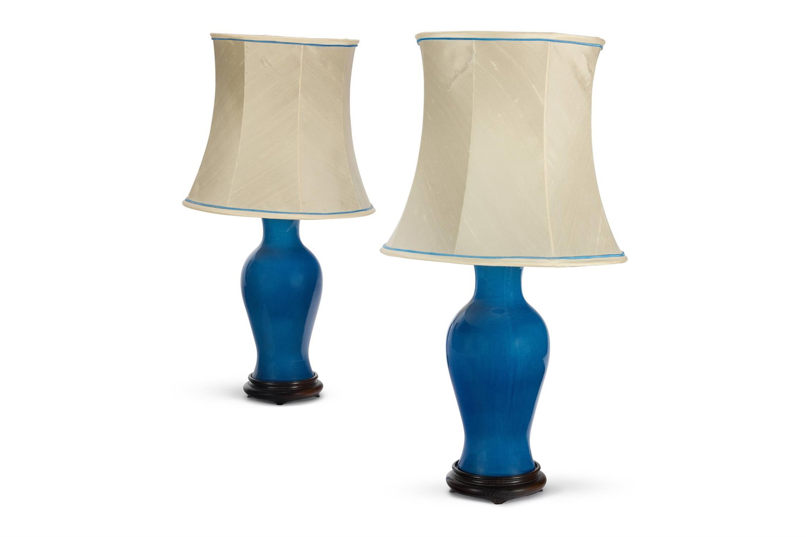 A PAIR OF POWDER BLUE TABLE LIGHTS MODERN (1 of 1)