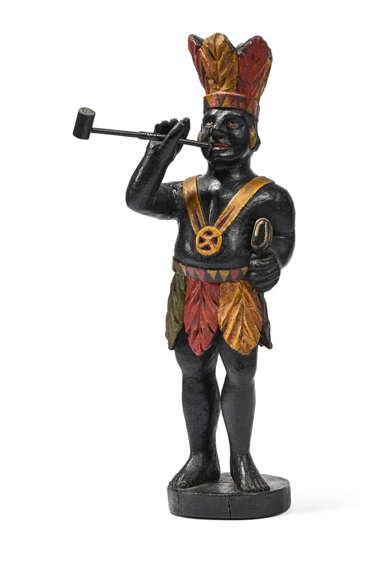 A TOBACCONIST'S POLYCHROME CARVED FIGURE, LATE 19TH/EARLY 20TH CENTURY (1 of 2)