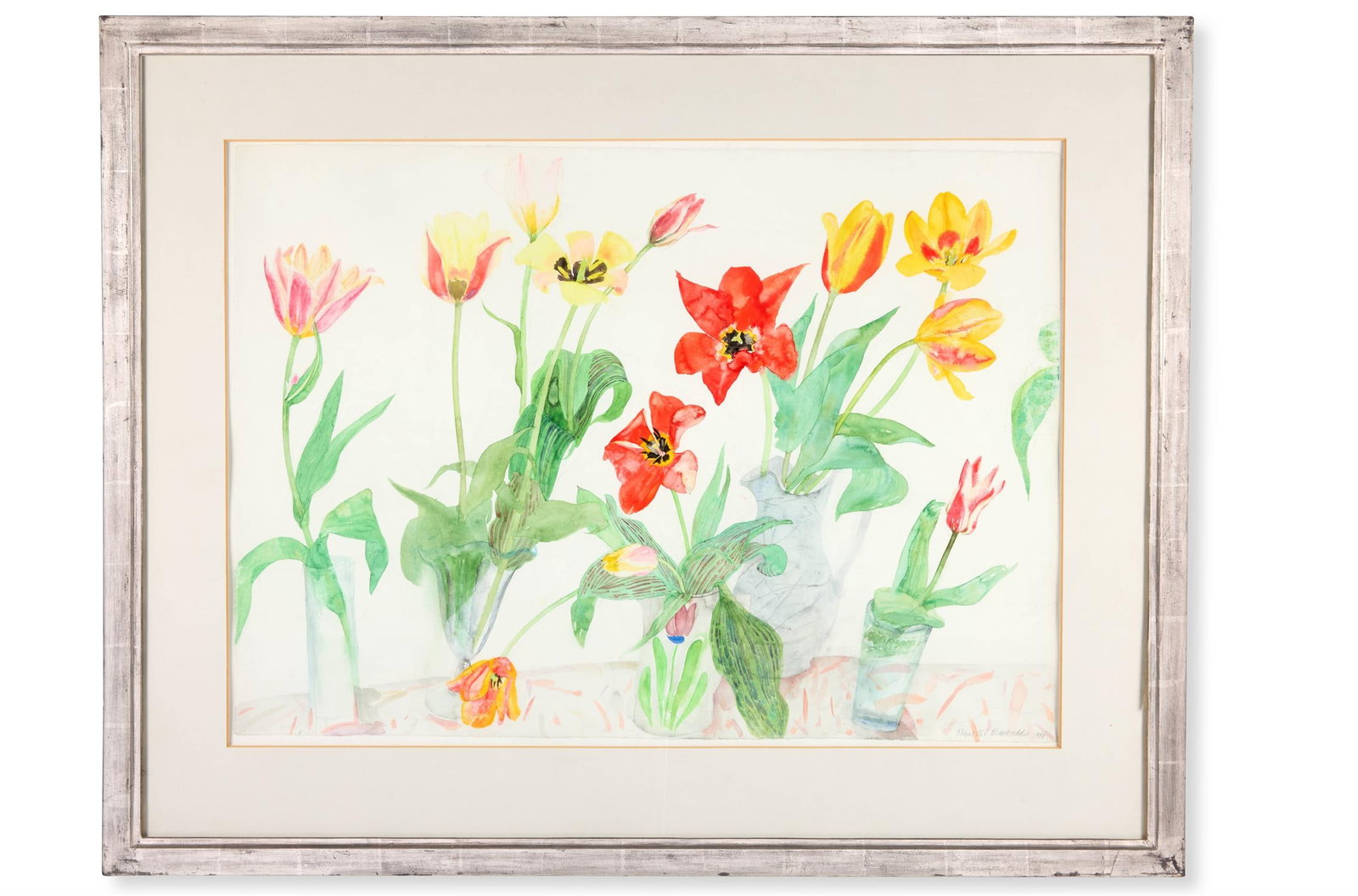 λ ELIZABETH BLACKADDER (BRITISH 1931-2021), EARLY TULIPS (1 of 2)