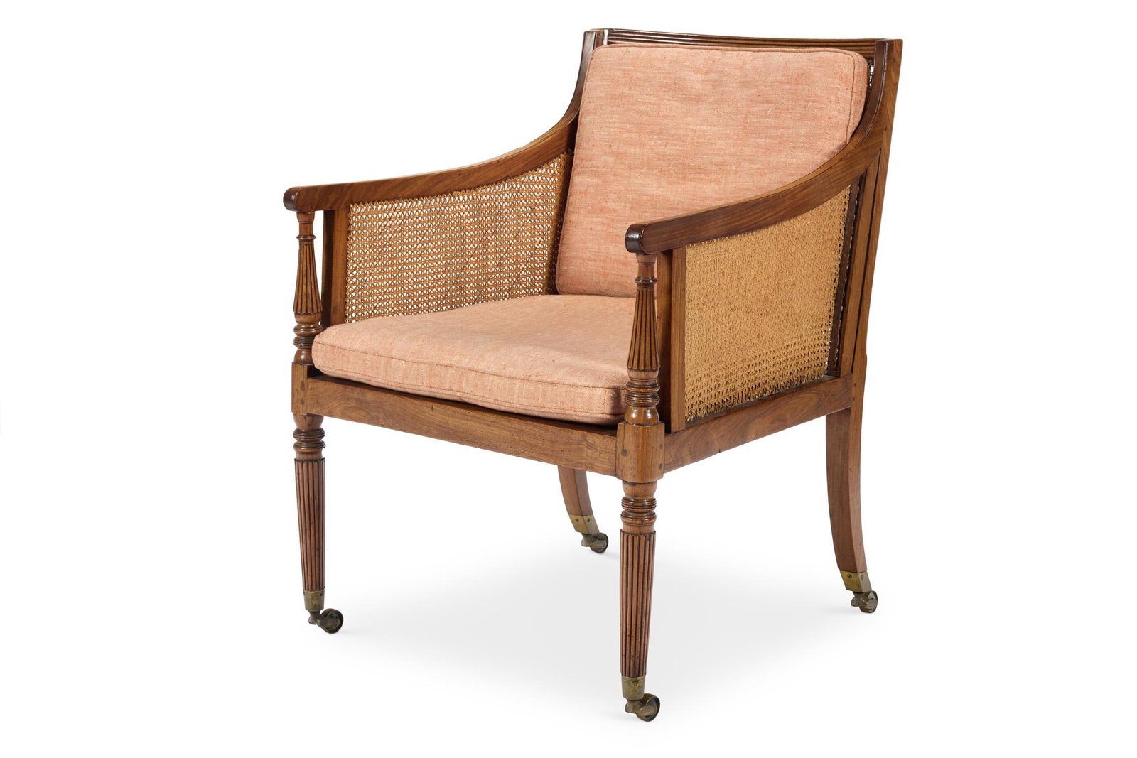 A REGENCY PADOUK AND CANED `UXBRIDGE' BERGERE, CIRCA 1815 (1 of 2)