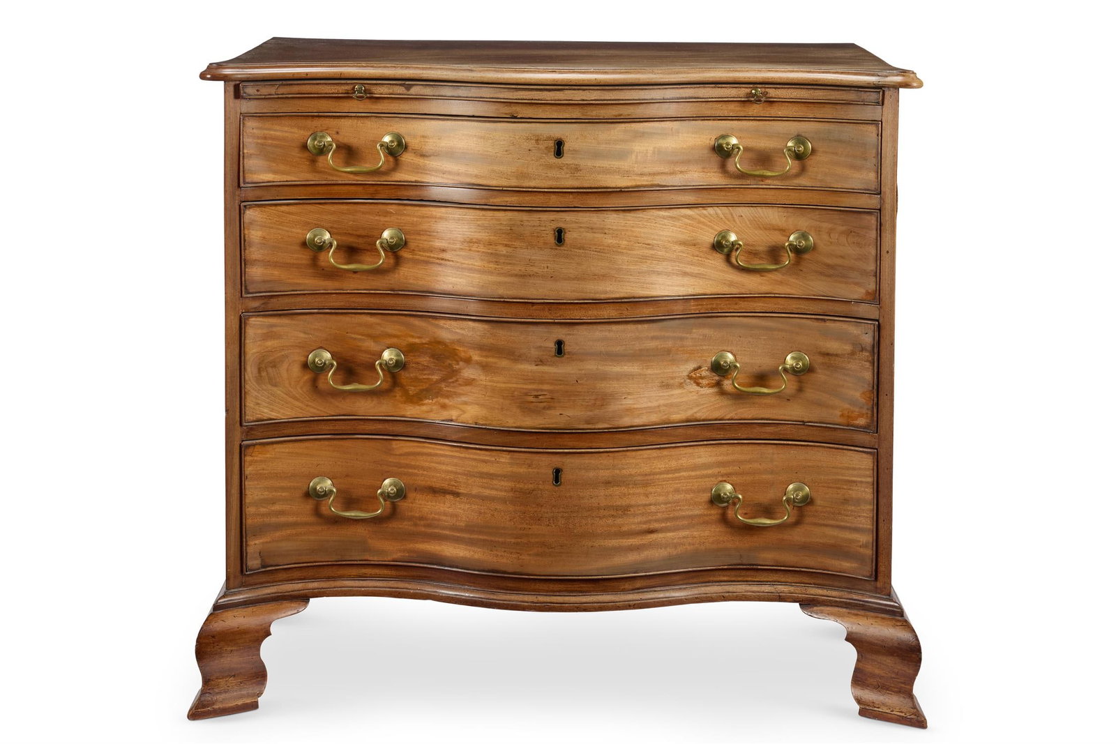 A GEORGE III MAHOGANY SERPENTINE CHEST, CIRCA 1770 (1 of 2)