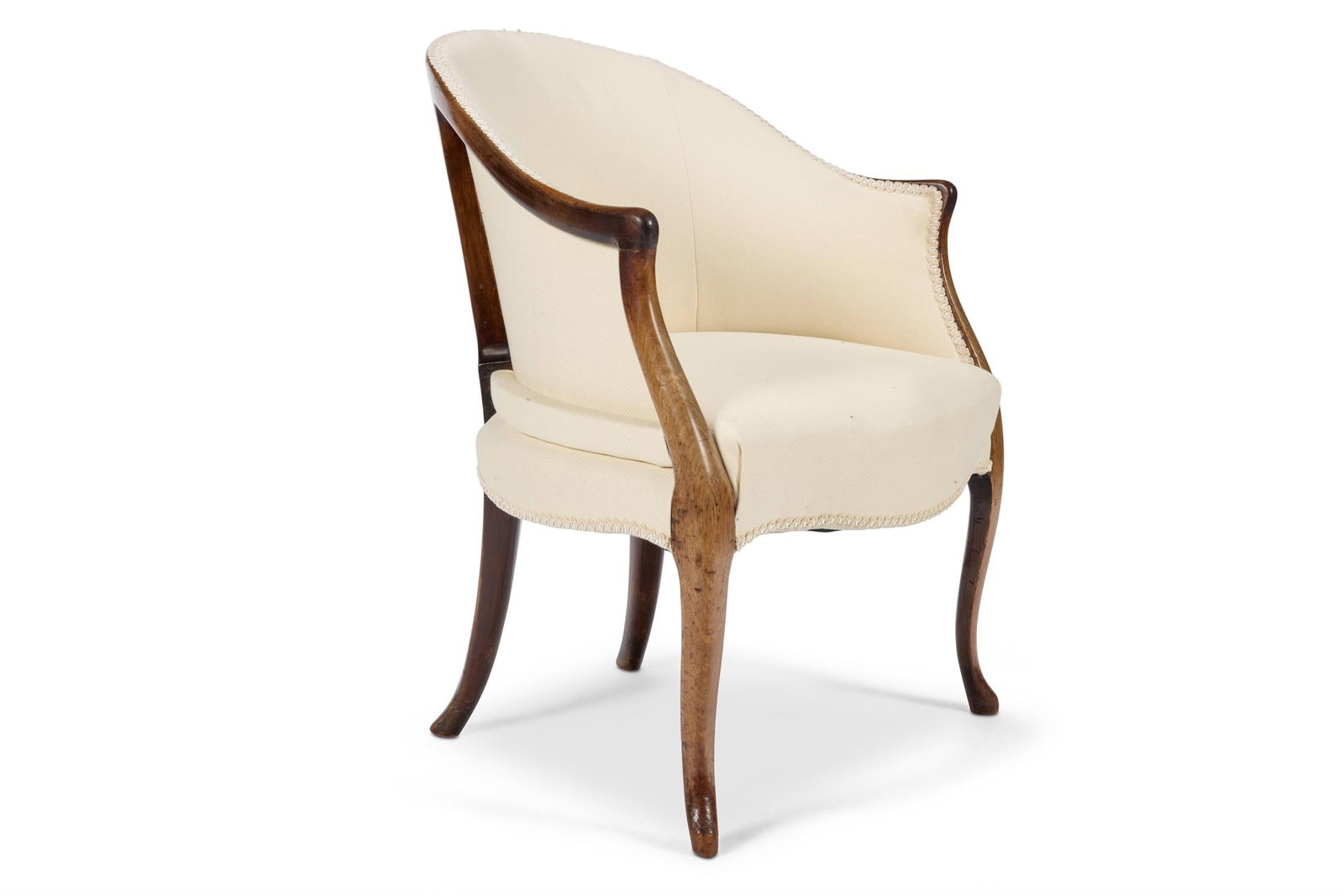 A GEORGE III MAHOGANY BERGERE, CIRCA 1780 (1 of 2)