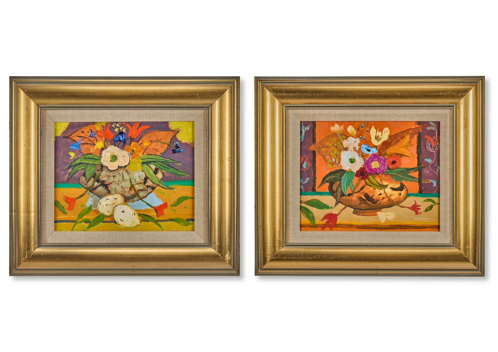 λ DAVID MCCLURE (BRITISH 1926-1998), GOLDEN BOWL; FLOWERS AND NEW POTATOES (1 of 3)