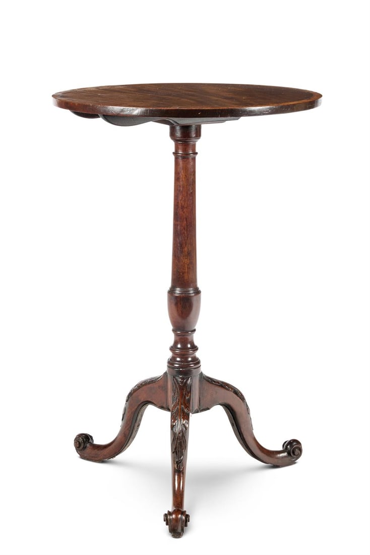 A GEORGE III MAHOGANY TRIPOD TABLE, CIRCA 1780 AND LATER (1 of 2)