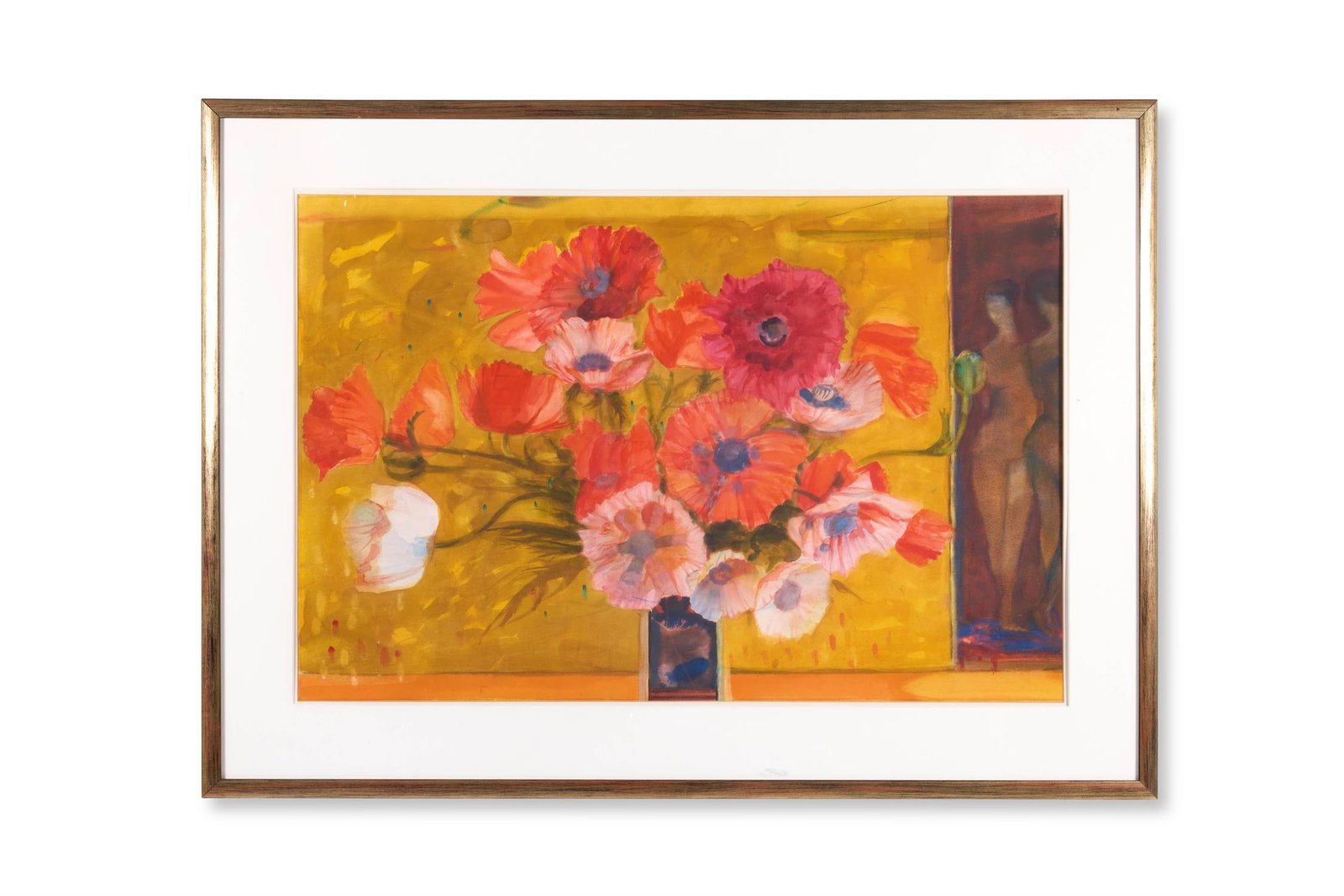 λ SIR ROBIN PHILIPSON (BRITISH 1916-1992), POPPIES ON A YELLOW GROUND (1 of 2)