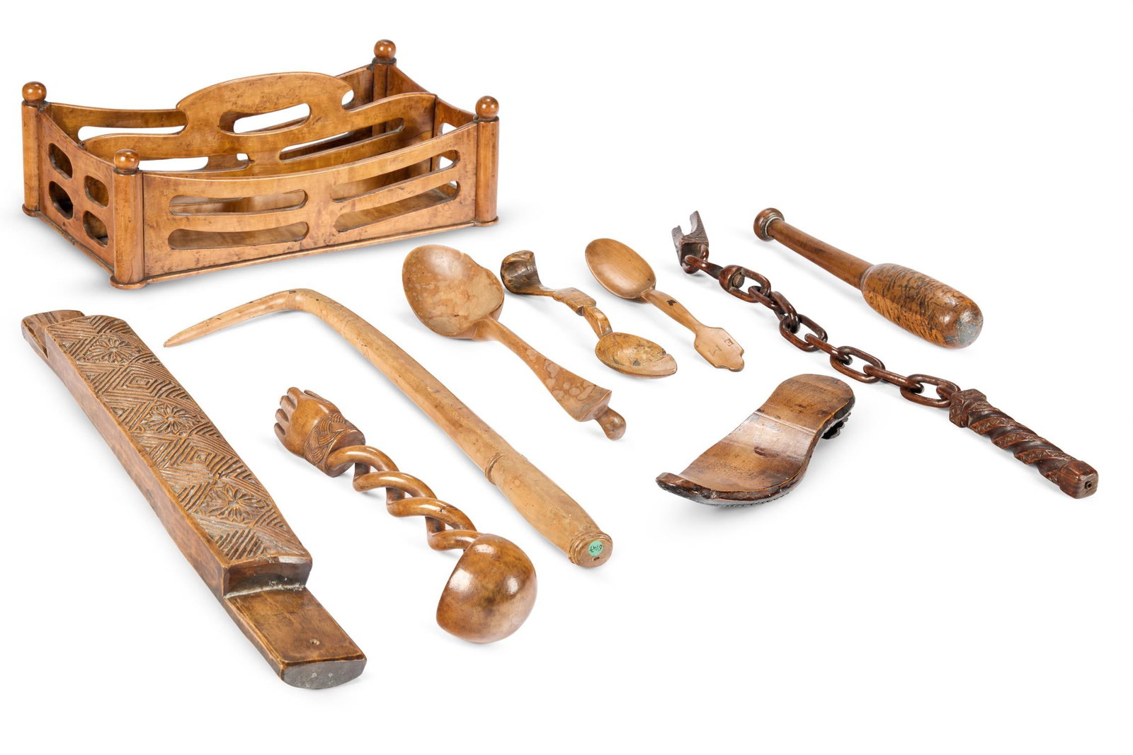 A COLLECTION OF TWELVE TREEN OBJECTS, MOSTLY 19TH CENTURY (1 of 1)