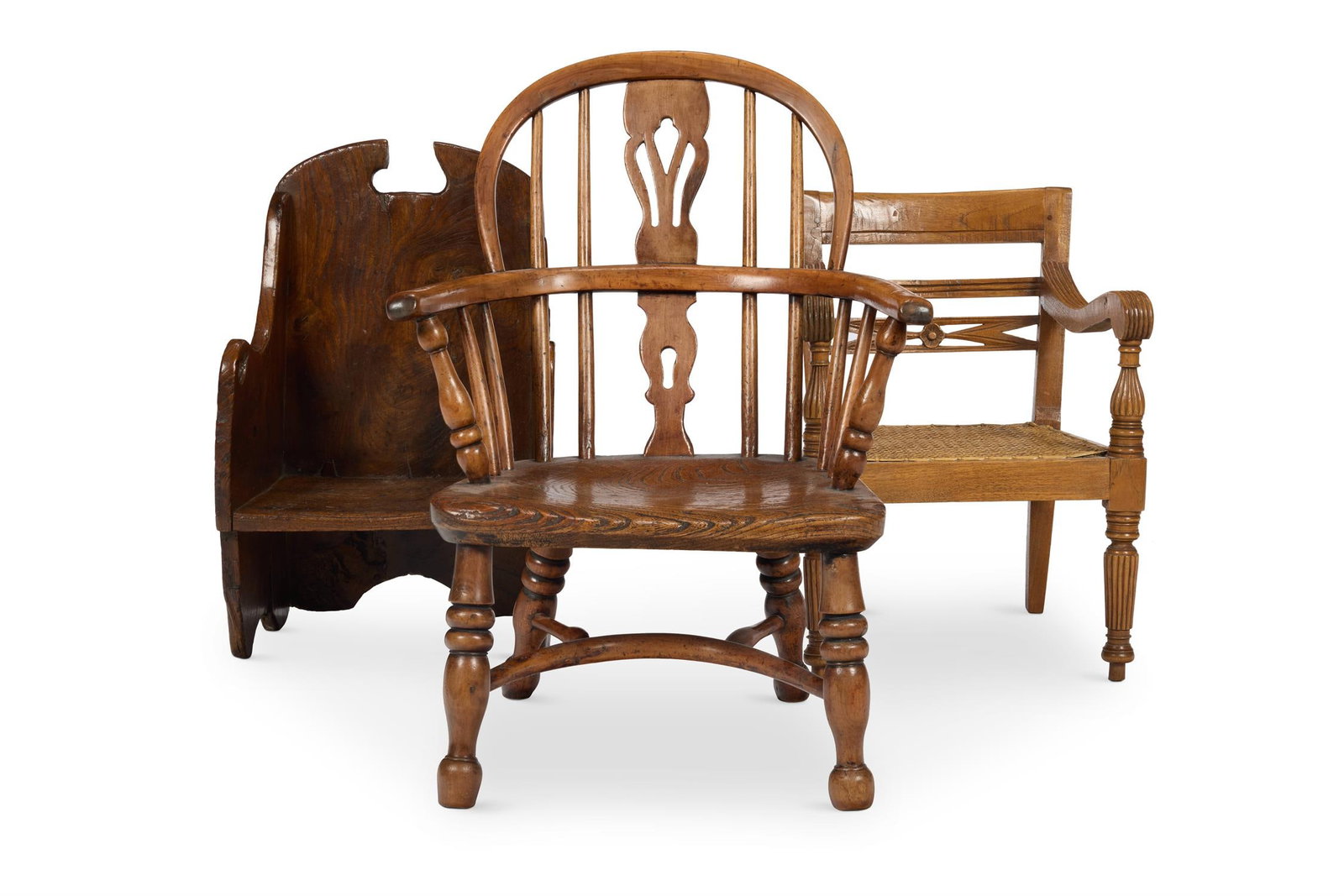 A YEWWOOD, ELM AND ASH CHILD'S WINDSOR ARMCHAIR, THAMES VALLEY, EARLY 19TH CENTURY (1 of 2)